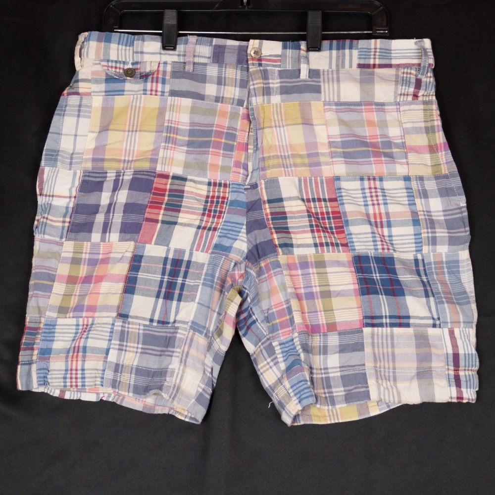Polo Ralph Lauren Shorts Men 34 Multicolor Patchwork Madras Plaid Cotton Classic